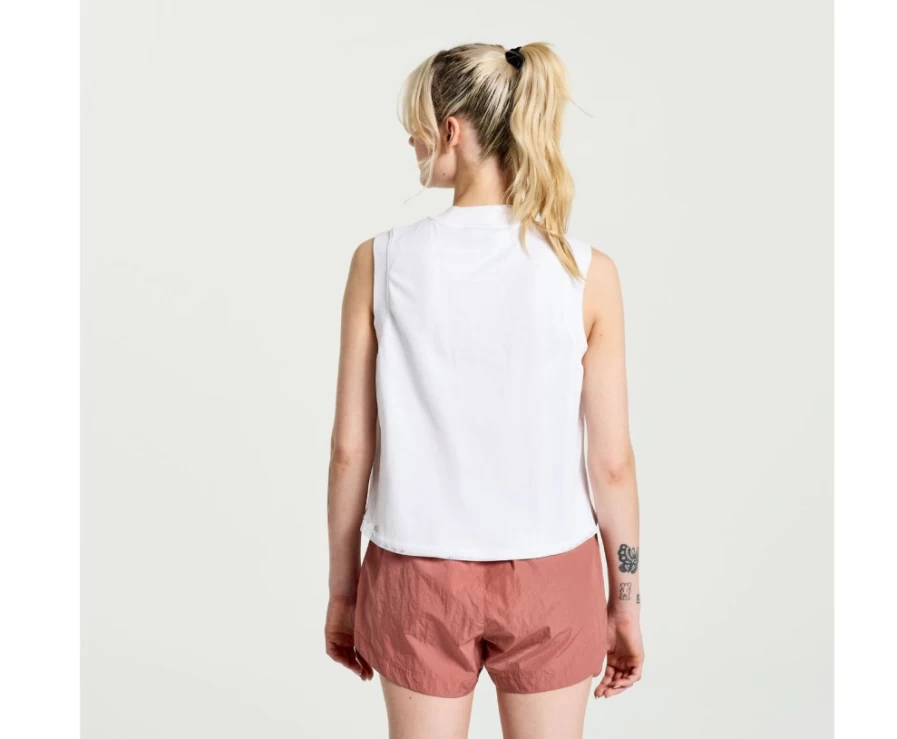 Saucony Women's Unwind Sleeveless White Athletic Top