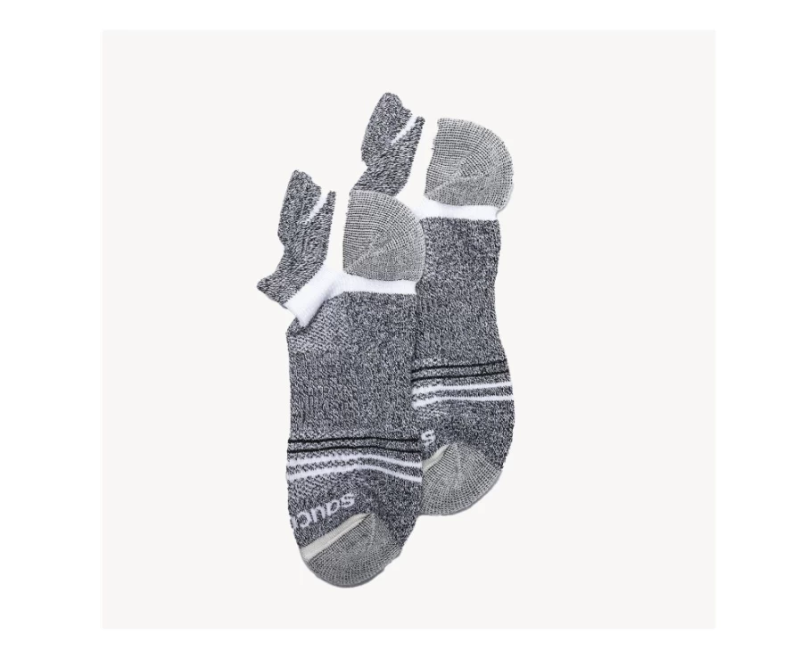 Saucony Men's Inferno Merino Wool Blend No Show Socks 3-Pack - Grey Marl