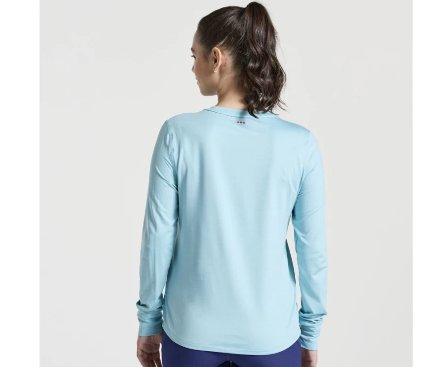 Saucony Women's Rainfall Heather Boulder Baselayer Top - Lightweight & Moisture-Wicking
