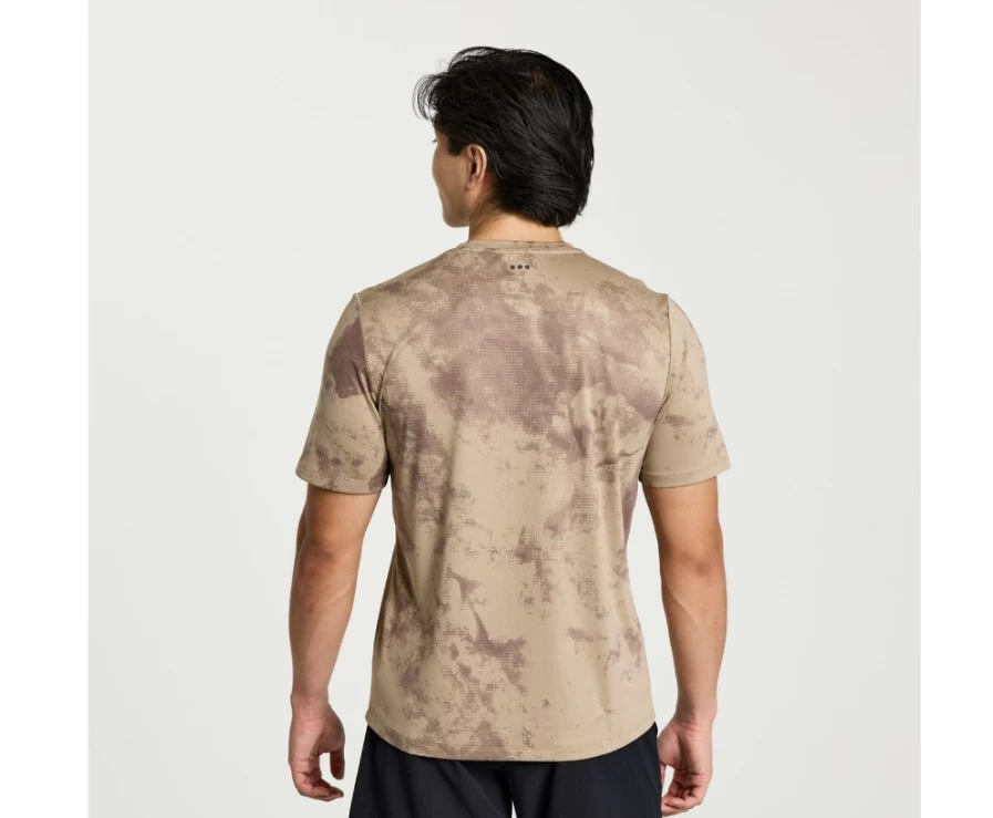 Saucony Men's Explorer Short Sleeve T-Shirt - Pewter Tie-Dye Print