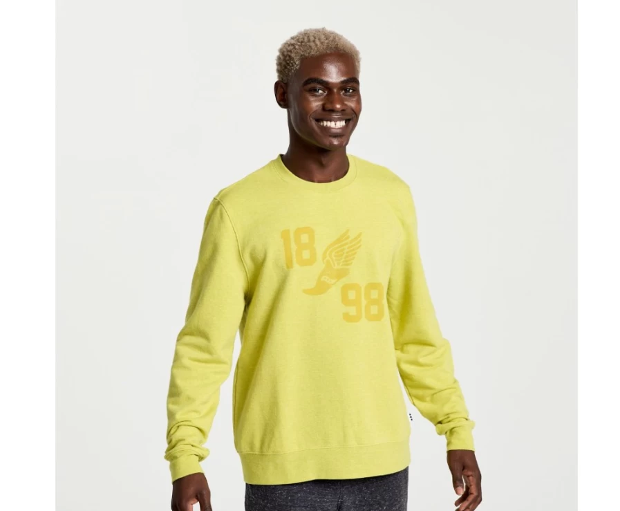Saucony Men's Rested Crewneck Sweatshirt - Arroyo Heather Graphic Pullover