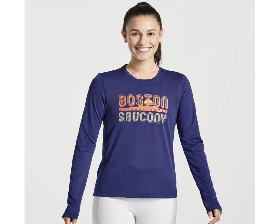 Saucony Women's Sodalite Graphic Long Sleeve Stopwatch Performance Shirt
