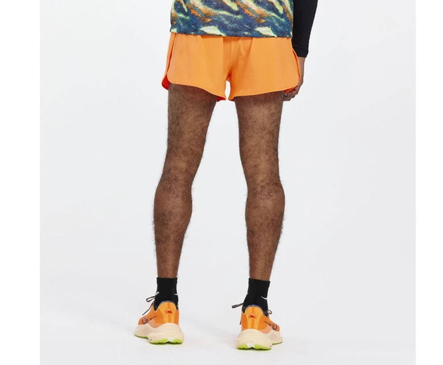 Saucony Men's Outpace 2.5" Split Short in Viziorange - Lightweight Running Shorts