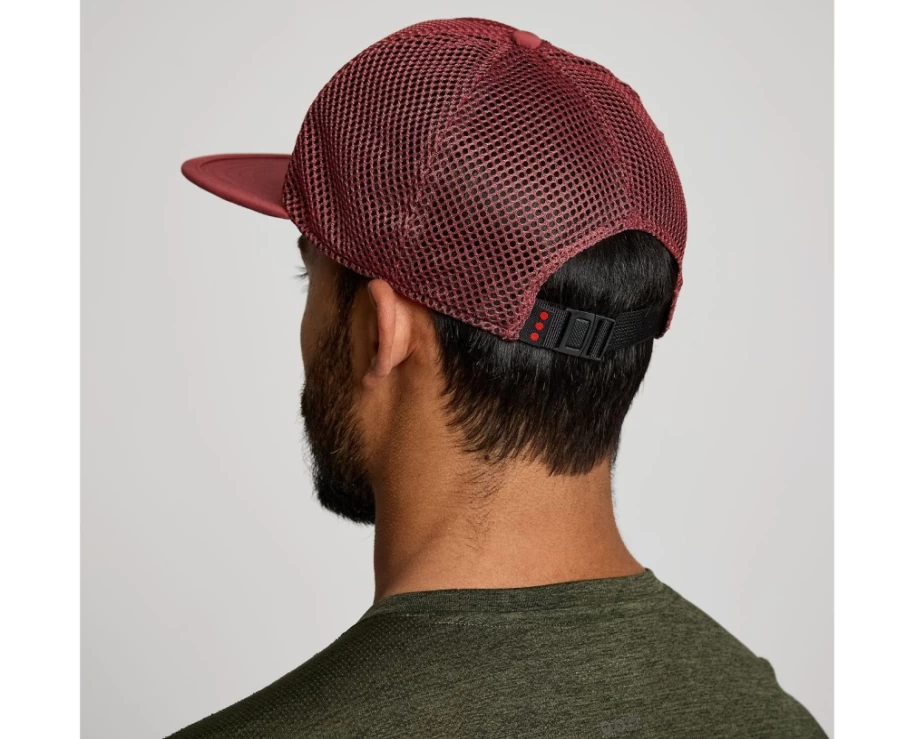 Saucony Women's Outpace Mesh Trucker Hat in Apple Butter - Breathable Baseball Cap for Running & Outdoor Activities