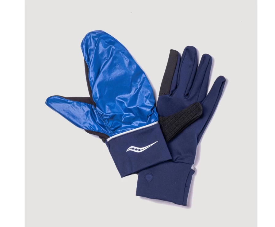 Saucony Women's Solstice Convertible Mitt - Sodalite Color Running Gloves