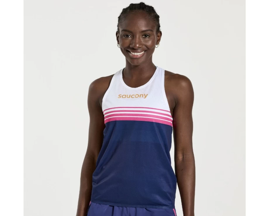 Saucony Women's Elite Singlet - Sodalite Performance Running Top