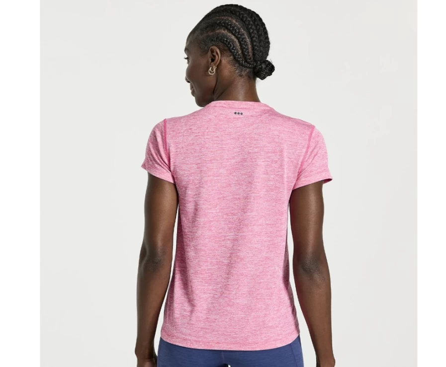 Saucony Women's Flame Quartz Heather Short Sleeve Running Top