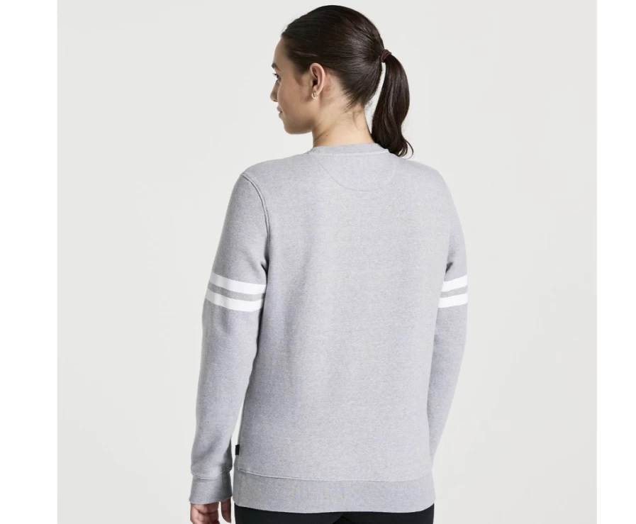 Saucony Women's Light Grey Heather Rested Crewneck Sweatshirt