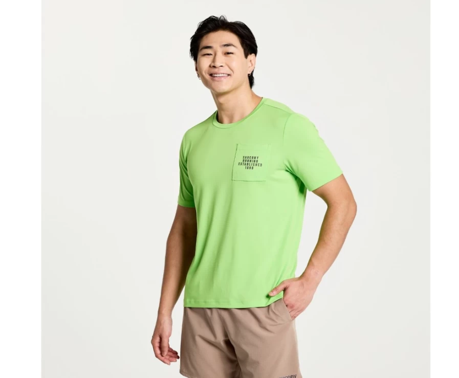 Saucony Men's Explorer Short Sleeve T-Shirt with Invader Graphic Design