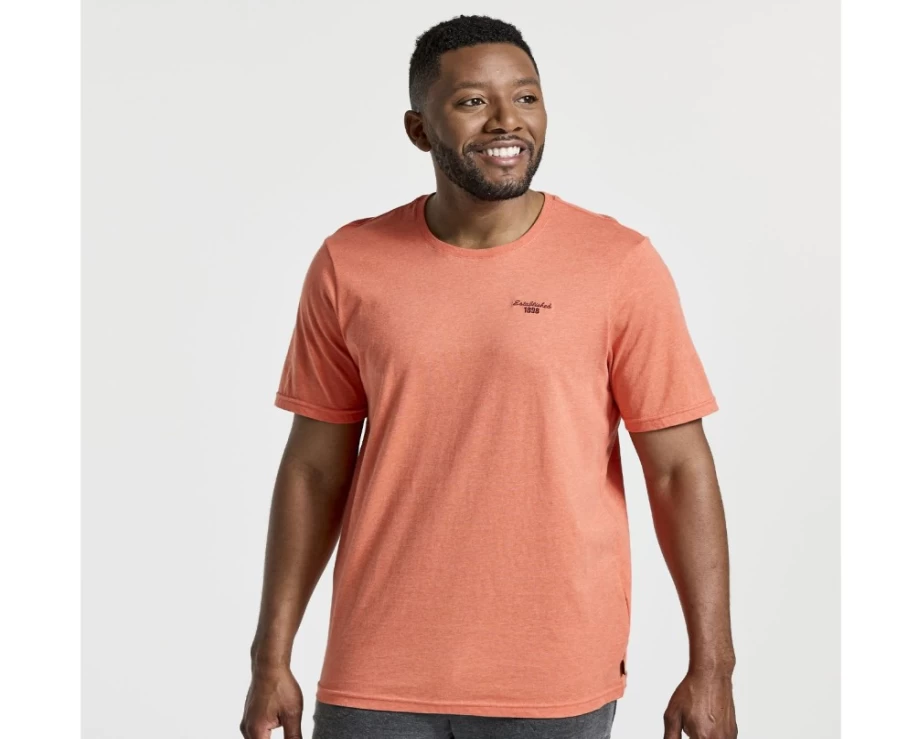 Saucony Men's Ember Heather Rested T-Shirt - Comfortable Casual Tee for Men