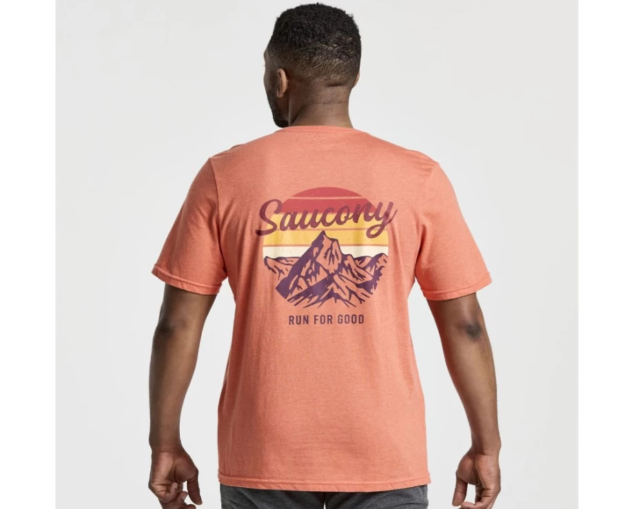 Saucony Men's Ember Heather Rested T-Shirt - Comfortable Casual Tee for Men
