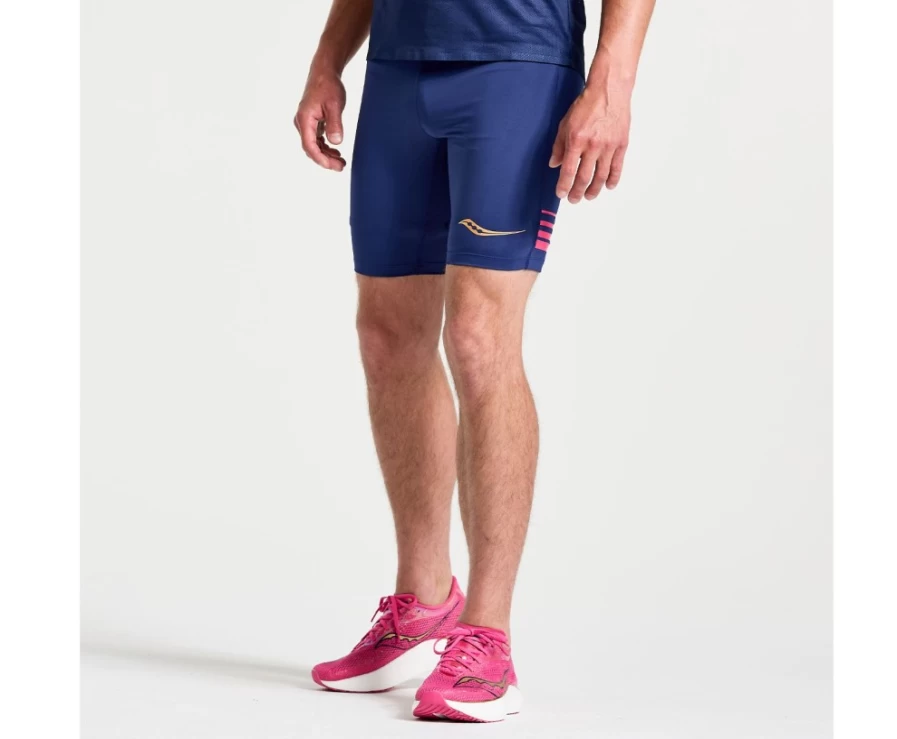 Saucony Men's Elite Tight Short - Sodalite Performance Running Shorts