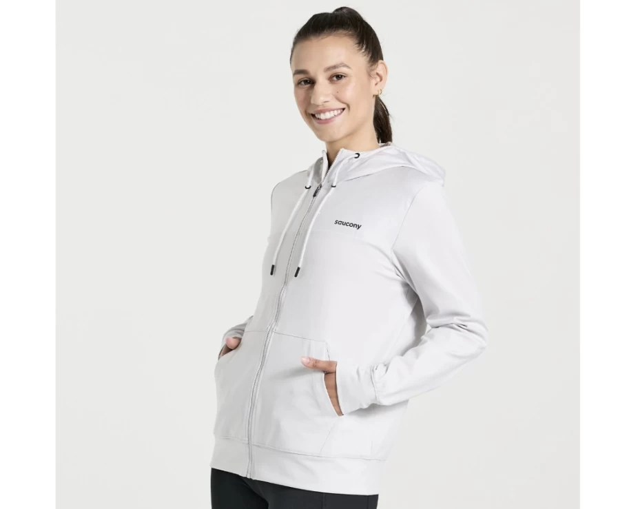 Saucony Women's Crystal Solstice Zip Hoody - Lightweight Running Jacket