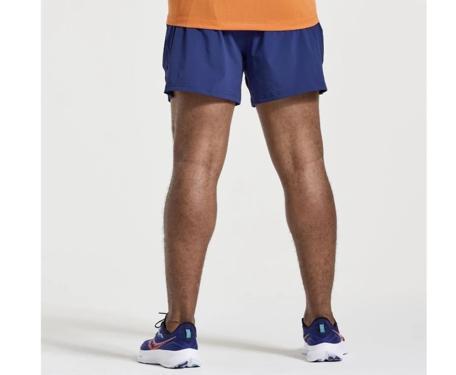 Saucony Men's Outpace 5" Running Shorts in Sodalite Blue for Lightweight Performance