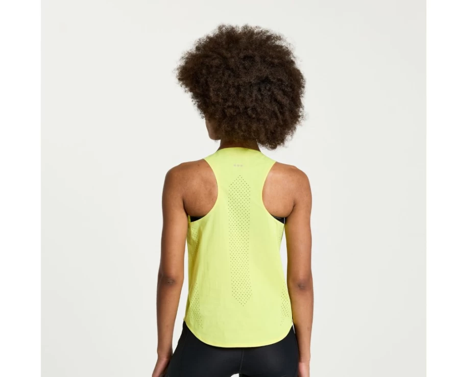 Saucony Women's Pinnacle Tank Top in Citron - Lightweight Running Shirt for Women