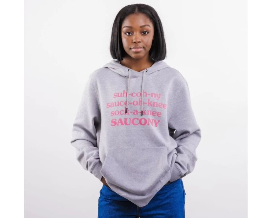 Men's Saucony Frank Cooke Rested Hoodie - Light Grey Heather Pullover Sweatshirt