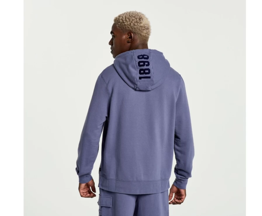 Saucony Men's Rested Hoodie in Horizon Heather Graphic - Comfortable Pullover Sweatshirt