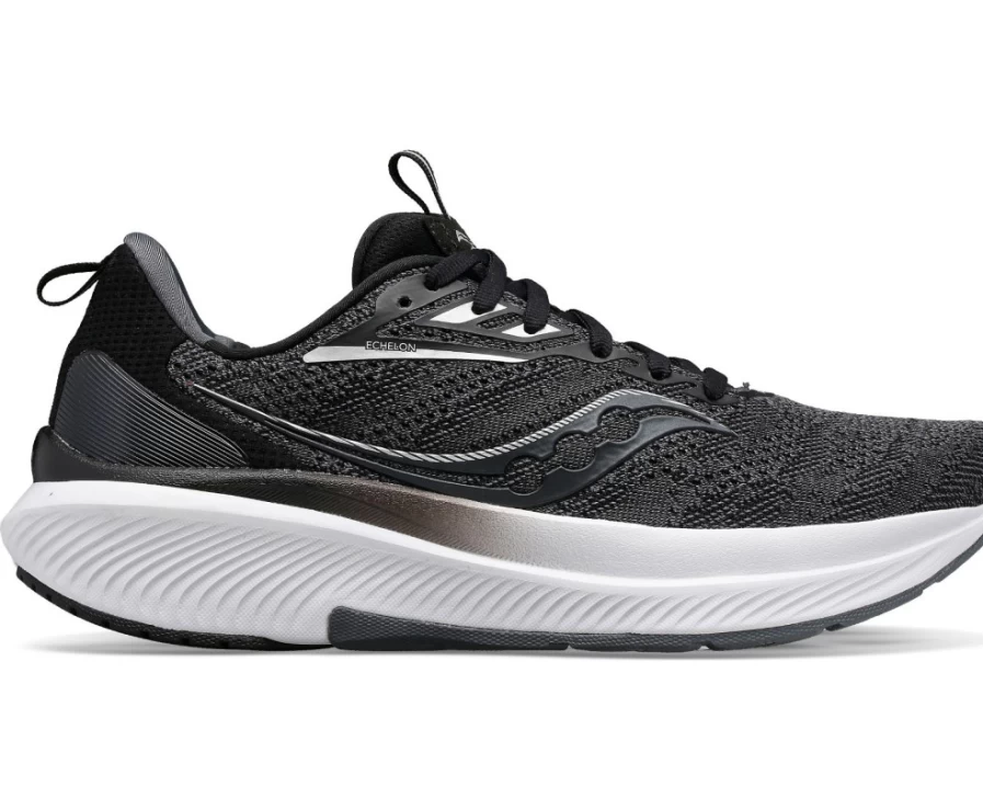 Saucony Men's Echelon 9 Wide Width Running Shoes in Black