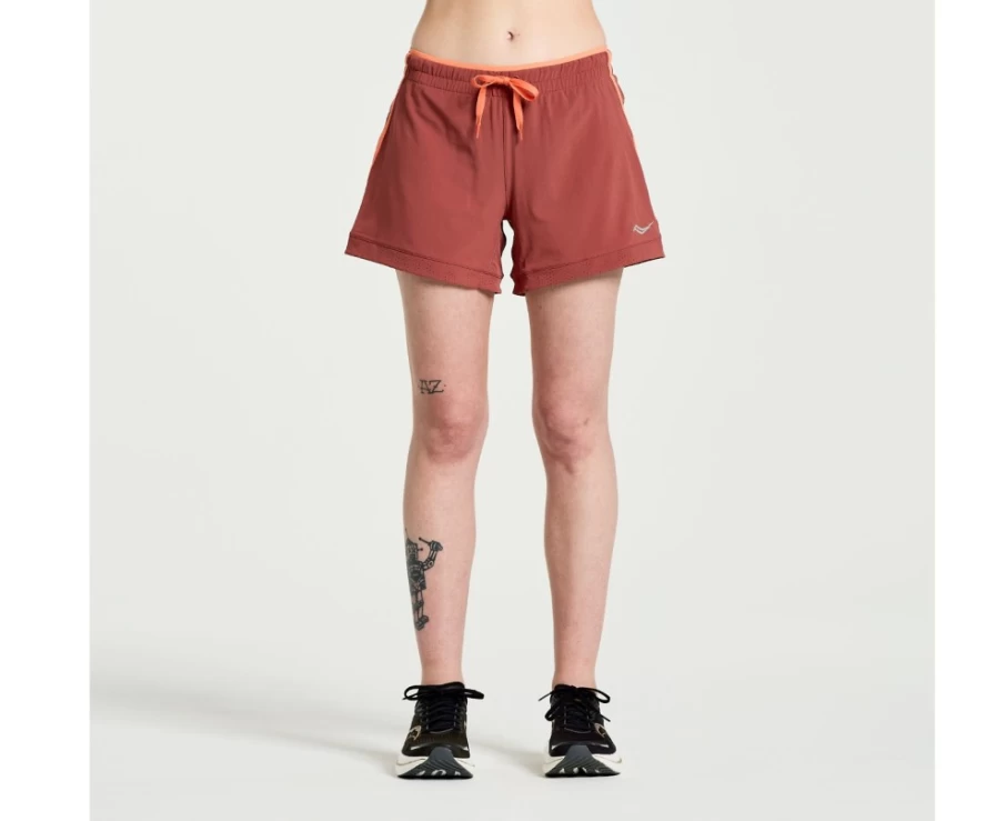 Saucony Women's Outpace 5" Short in Apple Butter - Lightweight Running Shorts for Women
