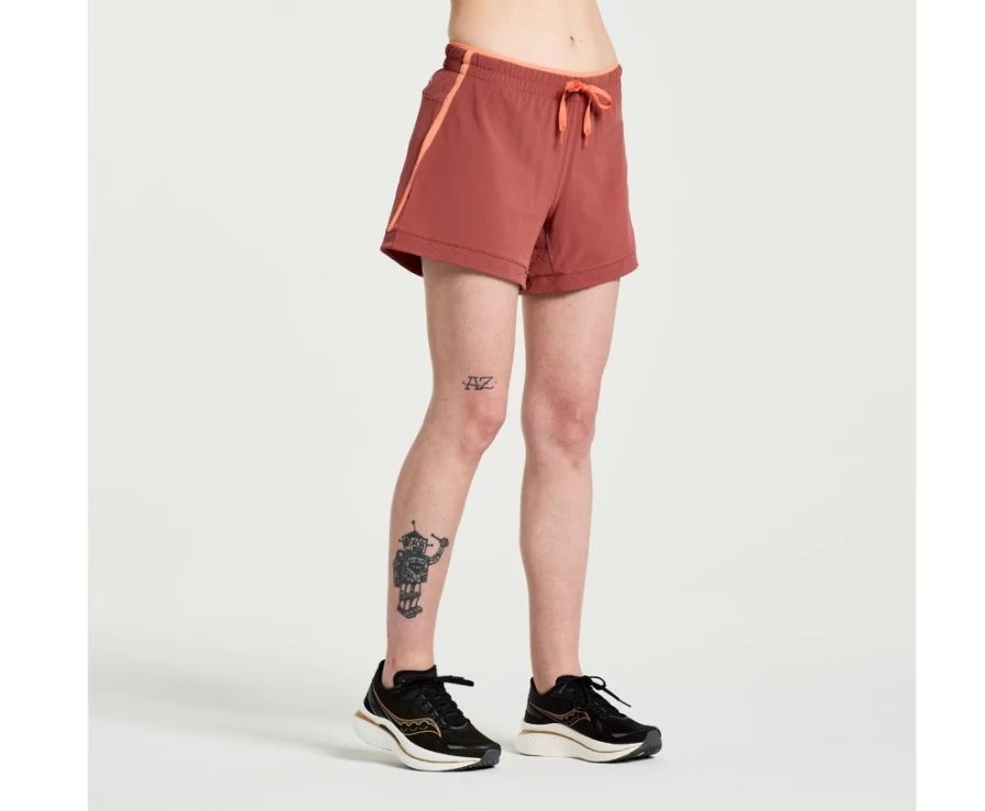 Saucony Women's Outpace 5" Short in Apple Butter - Lightweight Running Shorts for Women