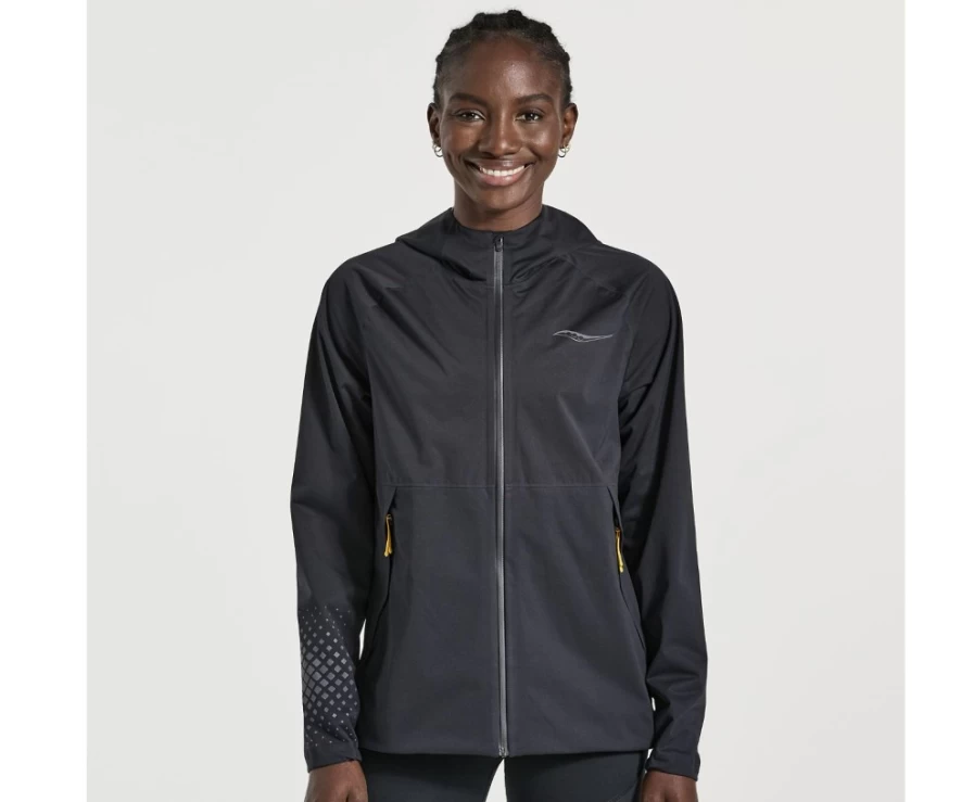 Saucony Women's Black Boulder Drizzle Waterproof Jacket