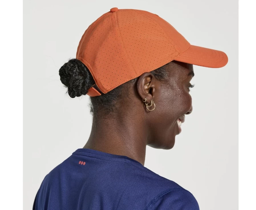 Saucony Unisex Outpace Petite Hat in Ember - Lightweight Running Cap