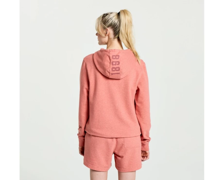 Saucony Women's Soot Heather Graphic Rested Hoodie - Comfortable Pullover Sweatshirt
