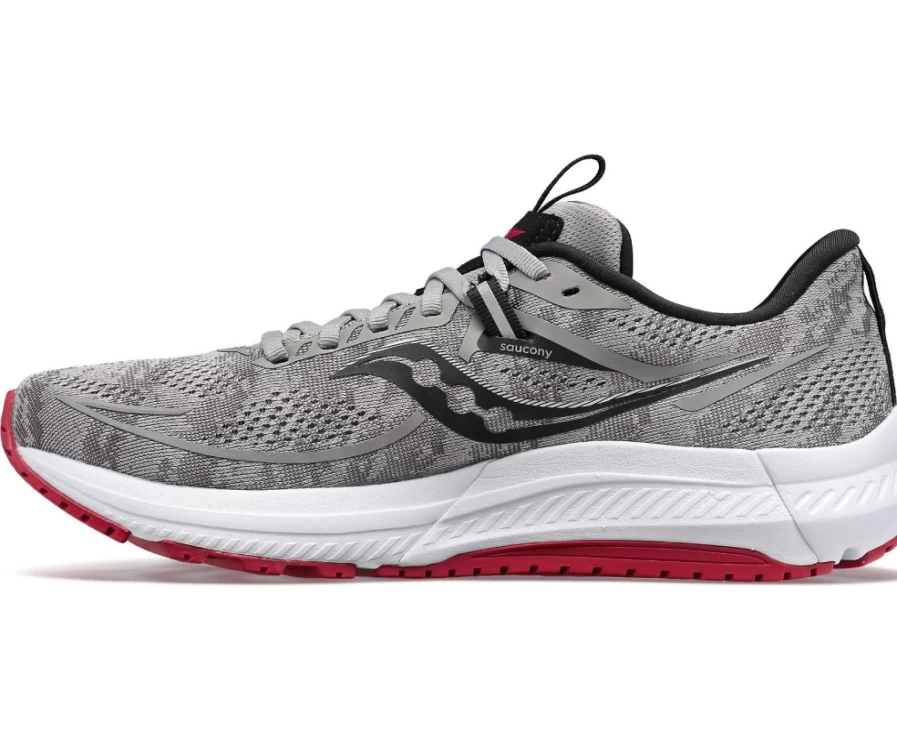 Saucony Men's Omni 21 Wide Running Shoes in Alloy - Stability & Cushion for Men