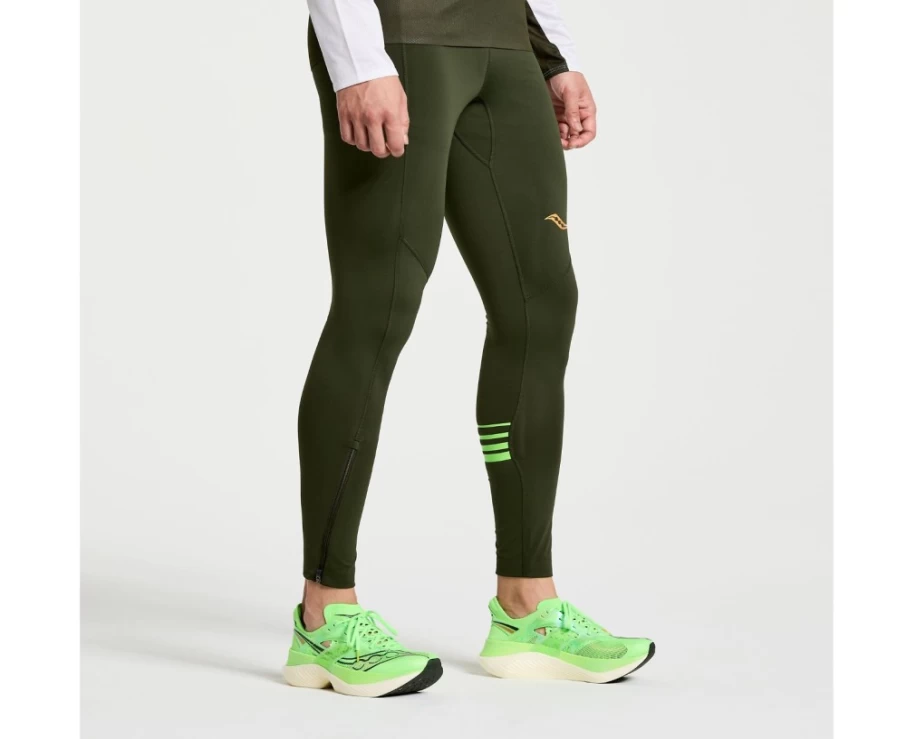 Saucony Men's Elite Tight Running Pants - Umbra Color for High-Performance Workouts
