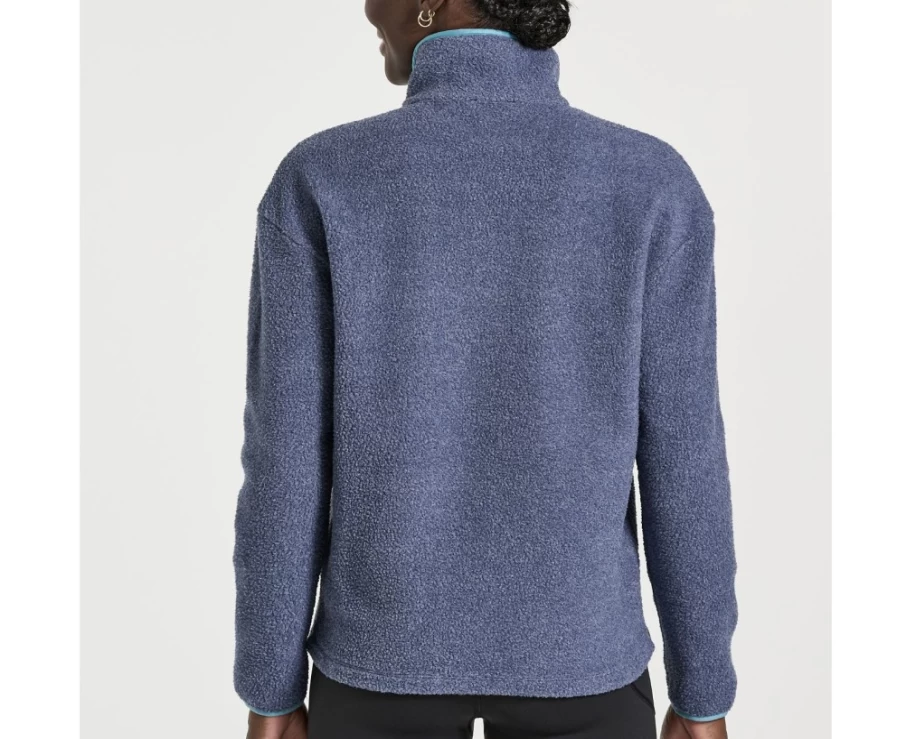 Saucony Women's Sodalite Heather Sherpa 1/4 Zip Pullover Fleece Jacket