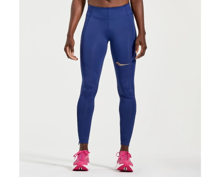 Saucony Women's Elite Tight Running Pants in Sodalite - High-Performance Workout Leggings for Women
