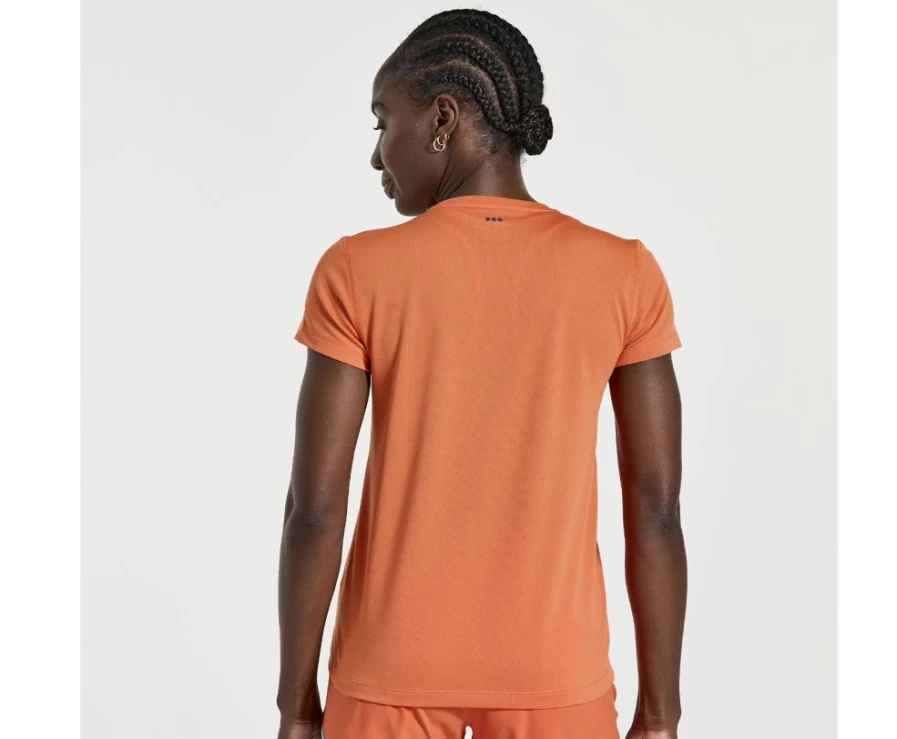 Saucony Women's Ember Short Sleeve Running Shirt with Stopwatch Feature