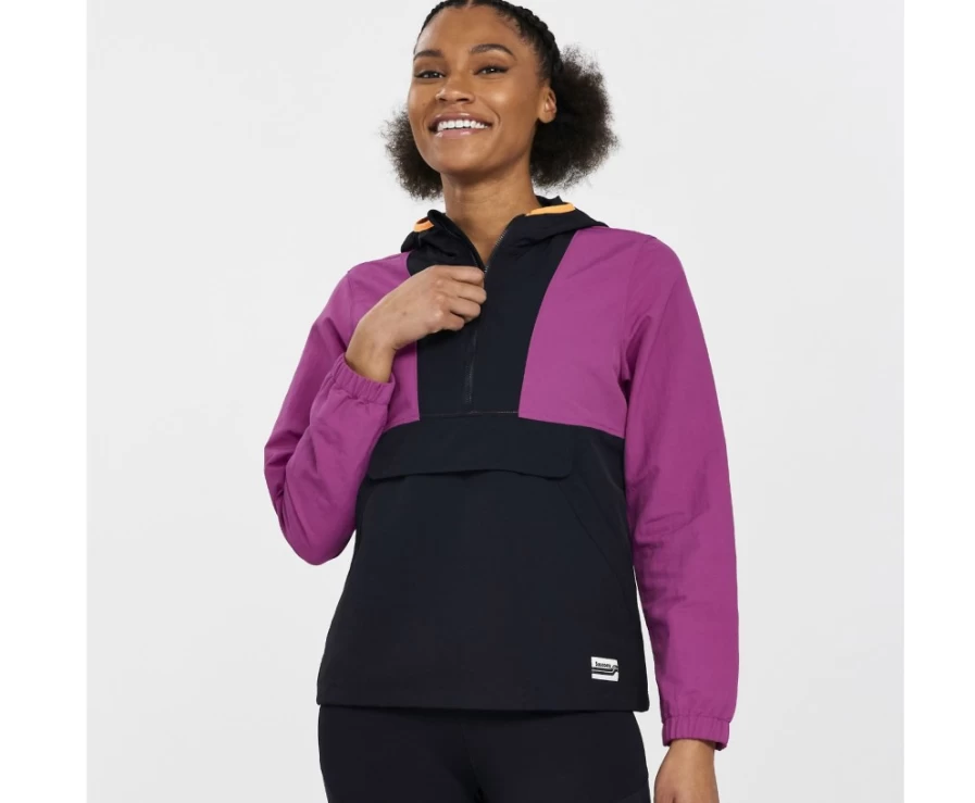 Women's Saucony Black Track Anorak Jacket