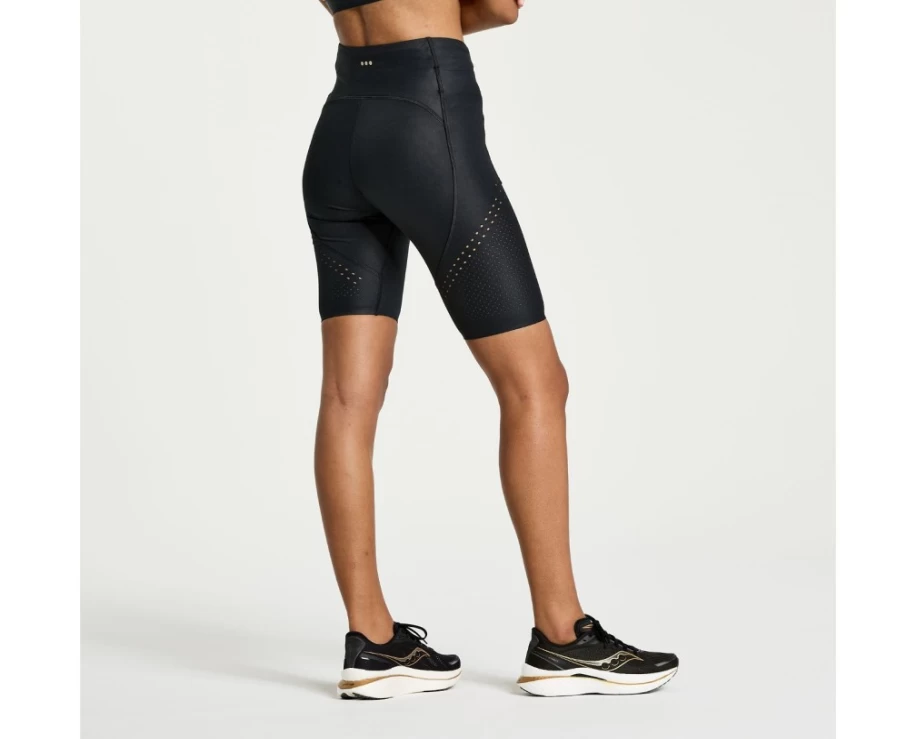 Saucony Women's Black Pinnacle 8-Inch Tight Running Shorts