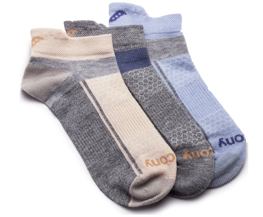 Saucony Inferno Liteweight 3-Pack Men's Running Socks - Pink Assorted