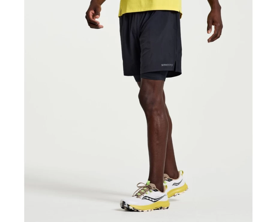 Saucony Men's Outpace 7" 2-in-1 Running Shorts - Black