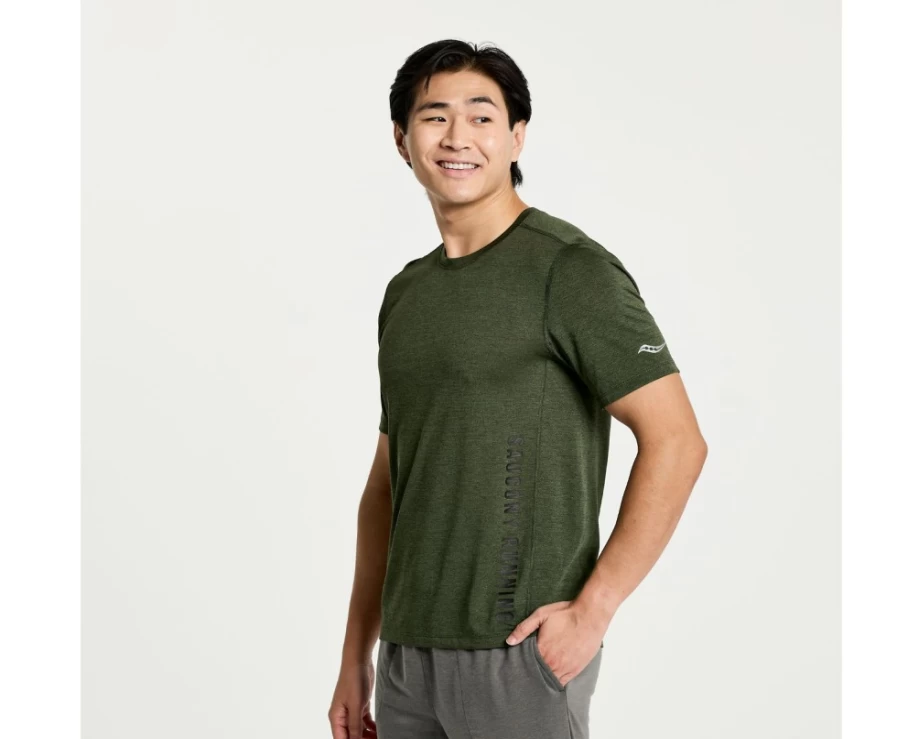 Saucony Men's Climbing Ivy Heather Graphic Short Sleeve Stopwatch Tee
