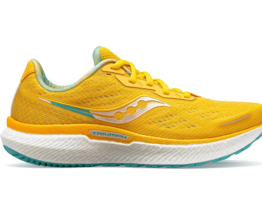 Saucony Women's Triumph 19 Running Shoes in Mimosa - Lightweight & Cushioned for Comfort