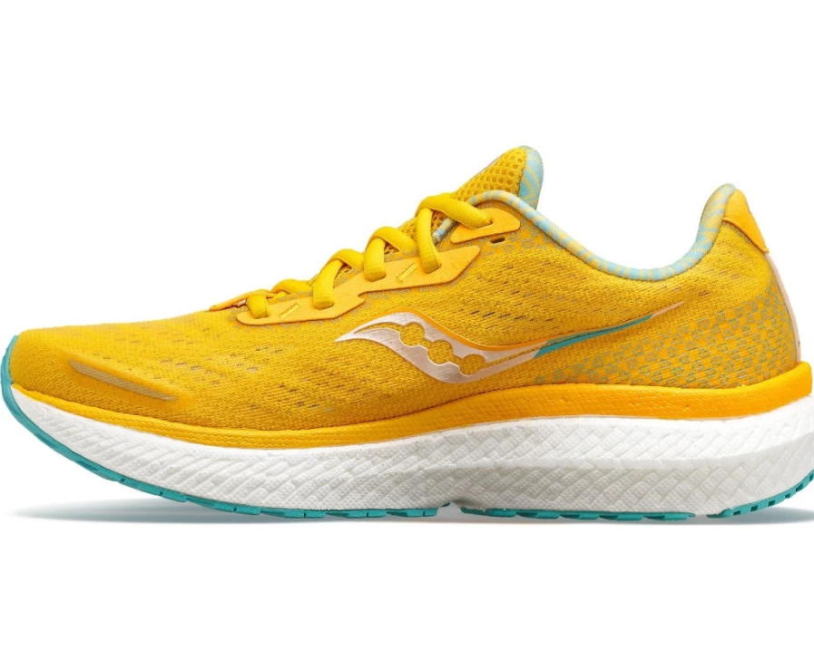 Saucony Women's Triumph 19 Running Shoes in Mimosa - Lightweight & Cushioned for Comfort