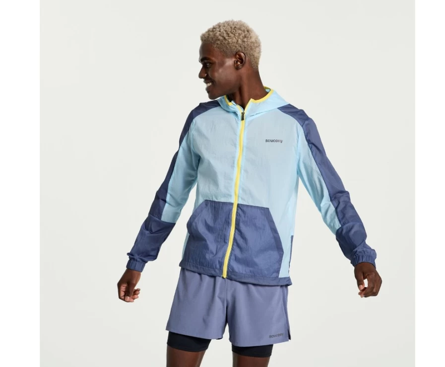 Saucony Men's Vapor Elevate Packable Jacket - Lightweight Water-Resistant Travel Windbreaker