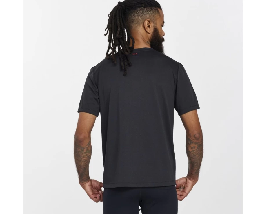 Saucony Men's Black Graphic Stopwatch Short Sleeve T-Shirt