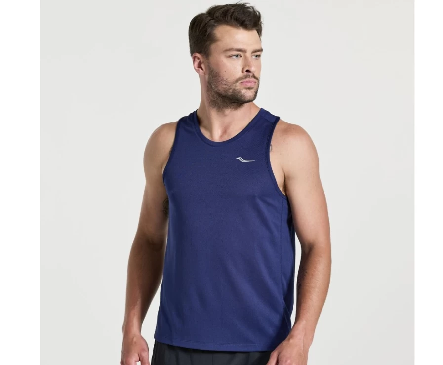 Saucony Men's Sodalite Performance Running Singlet with Stopwatch Feature