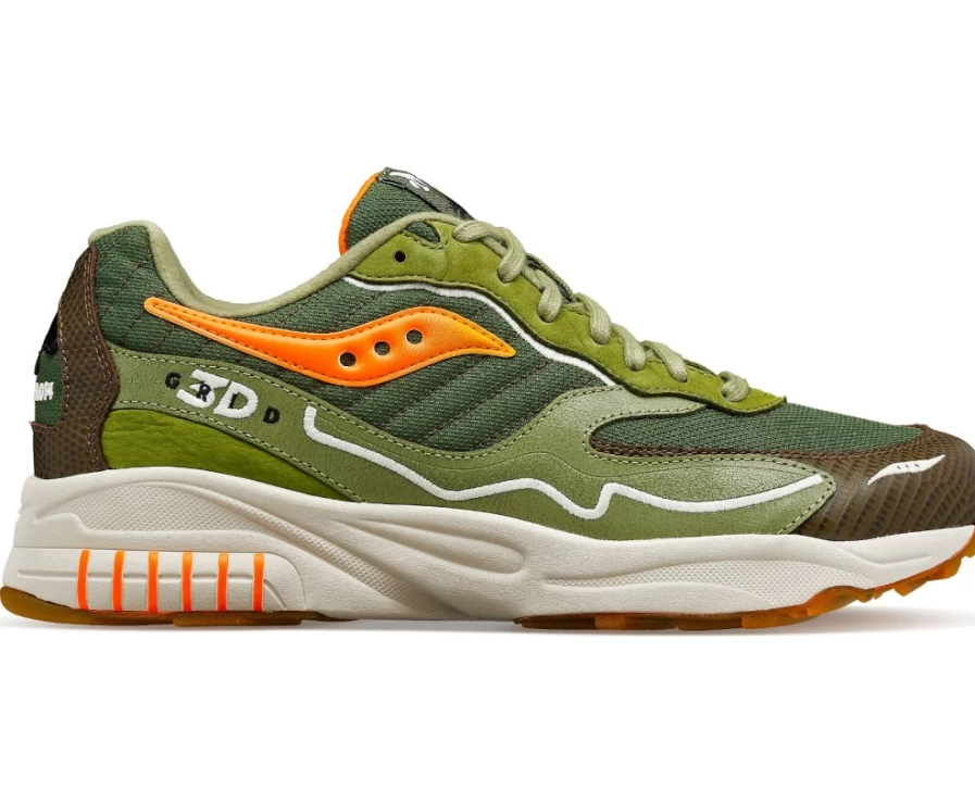 Saucony X Maybe Tomorrow 3D Grid Hurricane Unisex Running Shoes in Tortoise