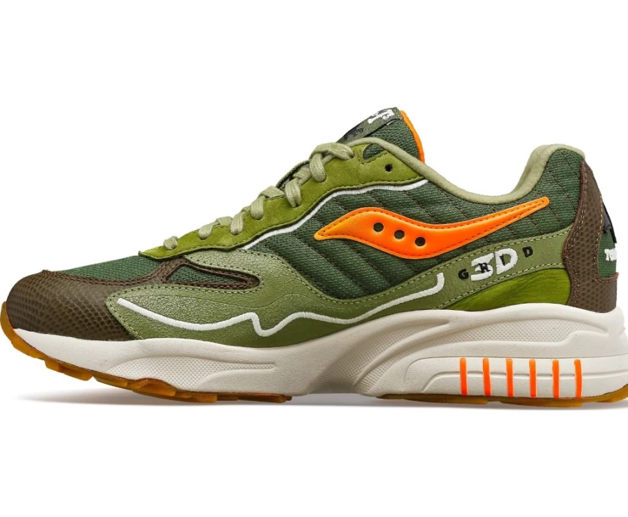 Saucony X Maybe Tomorrow 3D Grid Hurricane Unisex Running Shoes in Tortoise