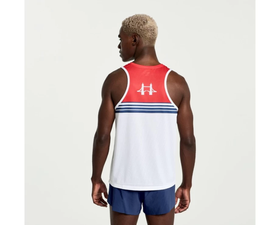 Saucony Men's London 2023 Performance Singlet - Running Stopwatch Top