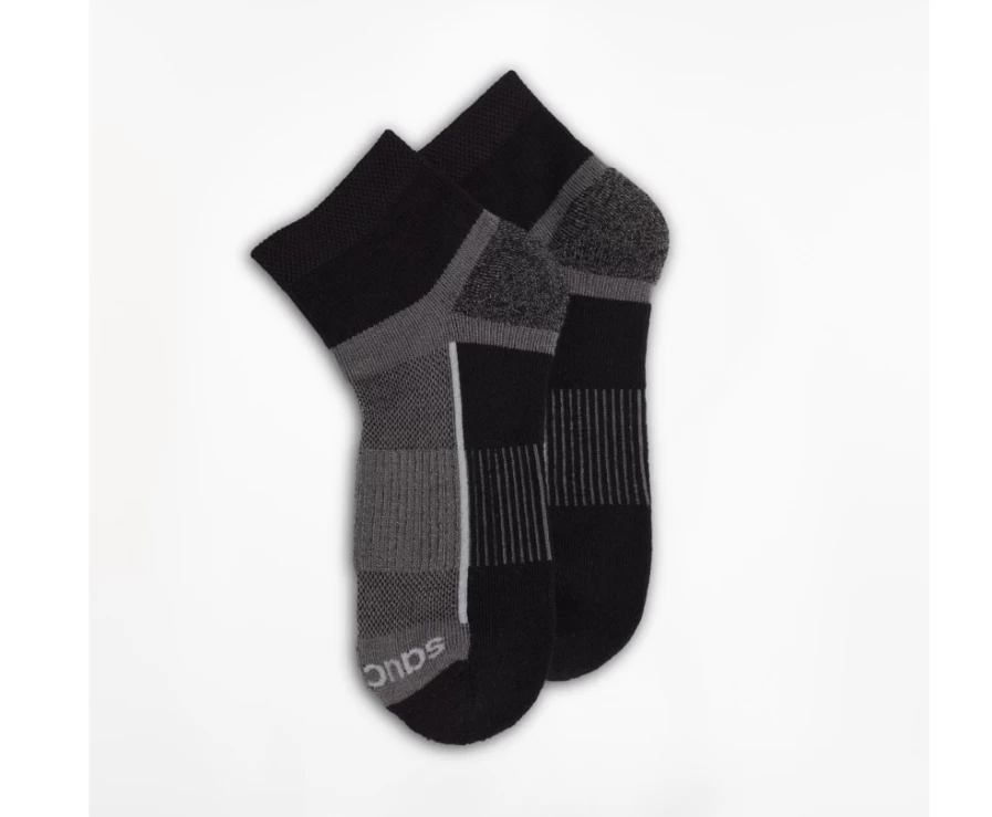 Saucony Inferno Quarter 3-Pack Unisex Socks - Black