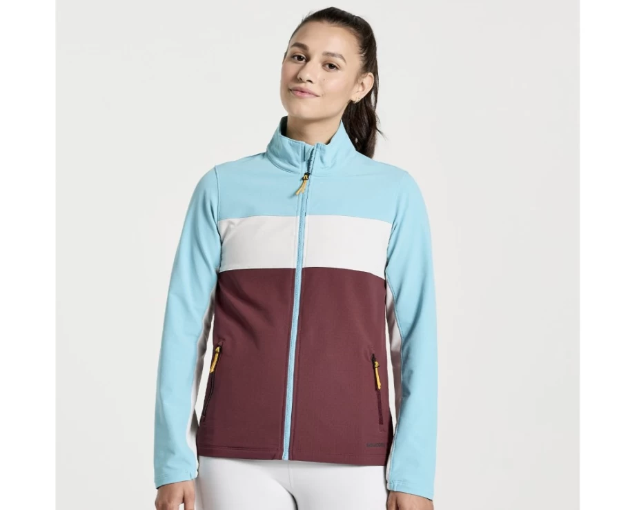 Saucony Women's Rainfall Bluster Jacket - Lightweight Water-Resistant Windbreaker