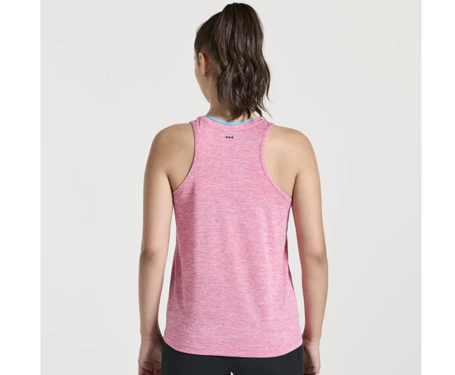 Saucony Women's Flame Quartz Heather Performance Running Singlet – Lightweight Athletic Stopwatch Tank Top