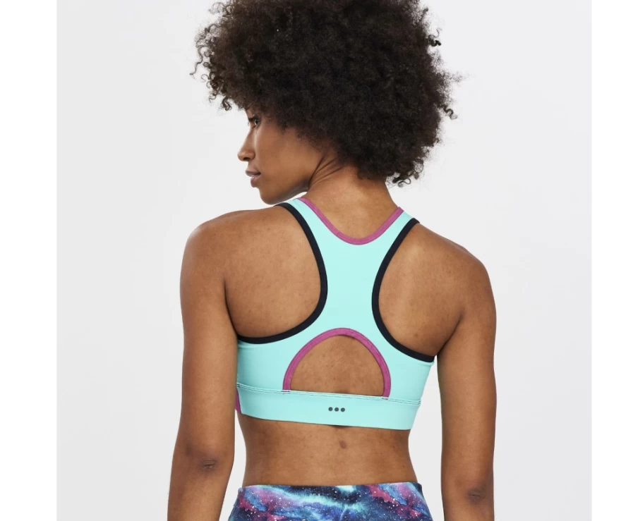 Saucony Women's Cool Mint Dash Bra Top - Lightweight Running Sports Bra for Active Women