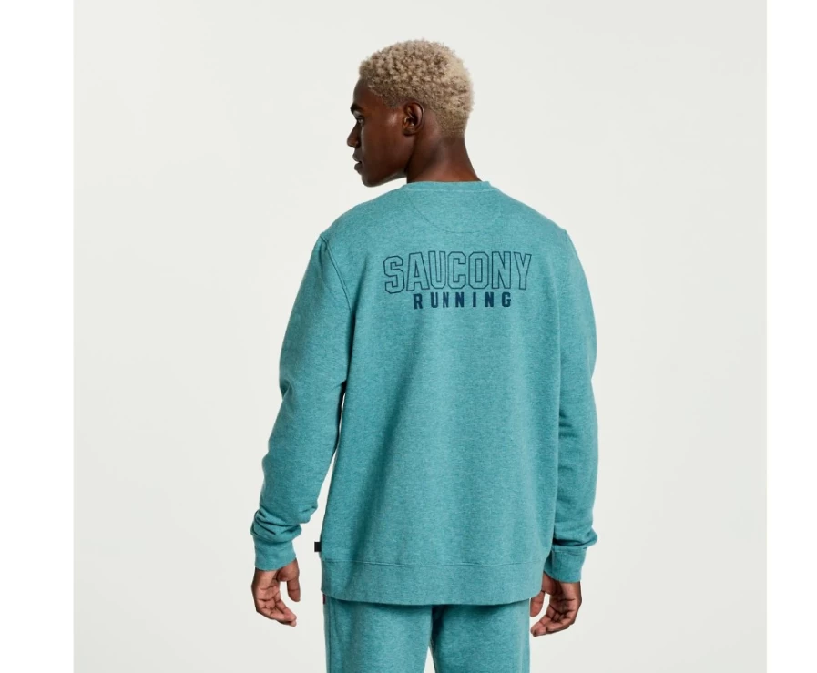 Saucony Men's Rested Crewneck Sweatshirt - North Atlantic Heather Graphic